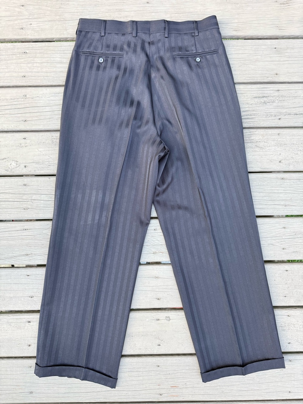 Boltini Uomo Three-Piece Pinstripe Suit in Dark black Vest Blazer Trousers 42 L - Picture 13 of 16